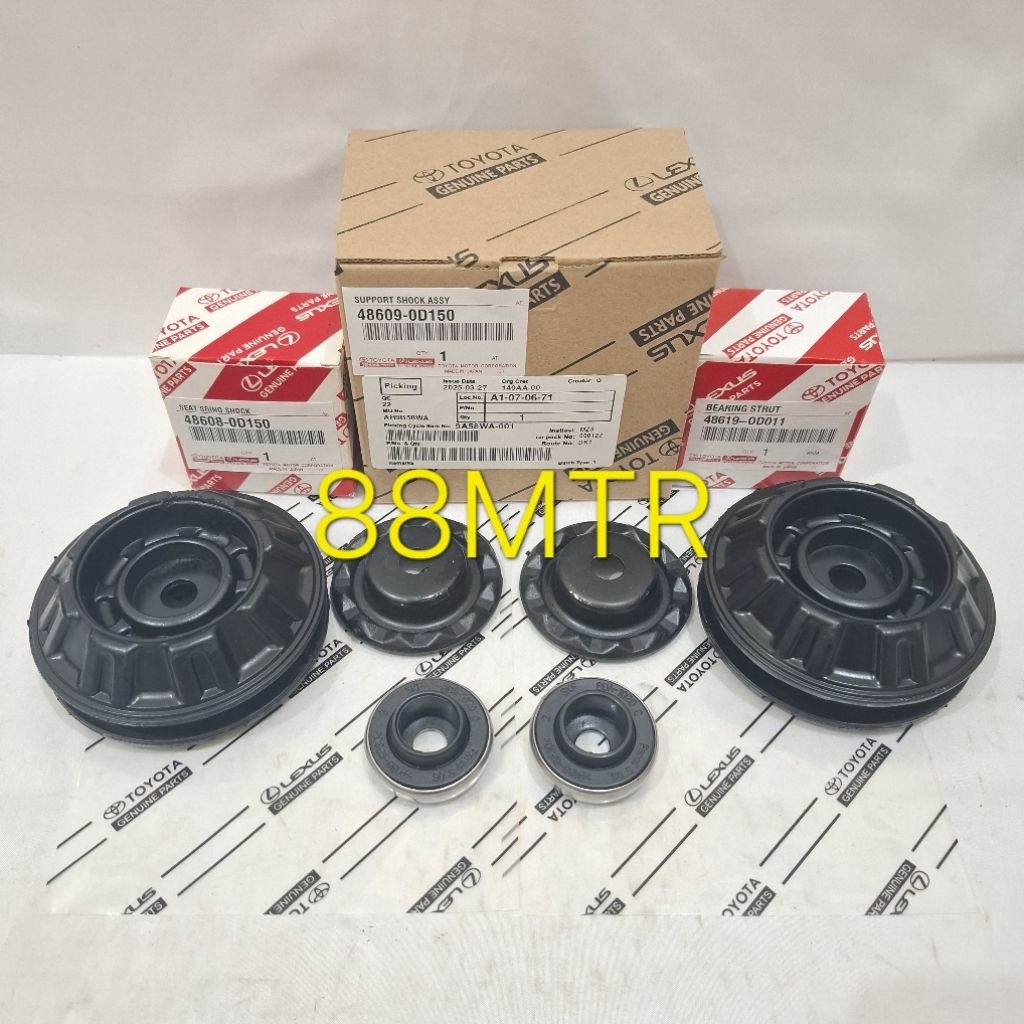 KARET SUPPORT SHOCK BREAKER KARET SUPORT SHOCK ABSORBER DEPAN SET  TATAKAN DAN BEARING SUPPORT NEW Y