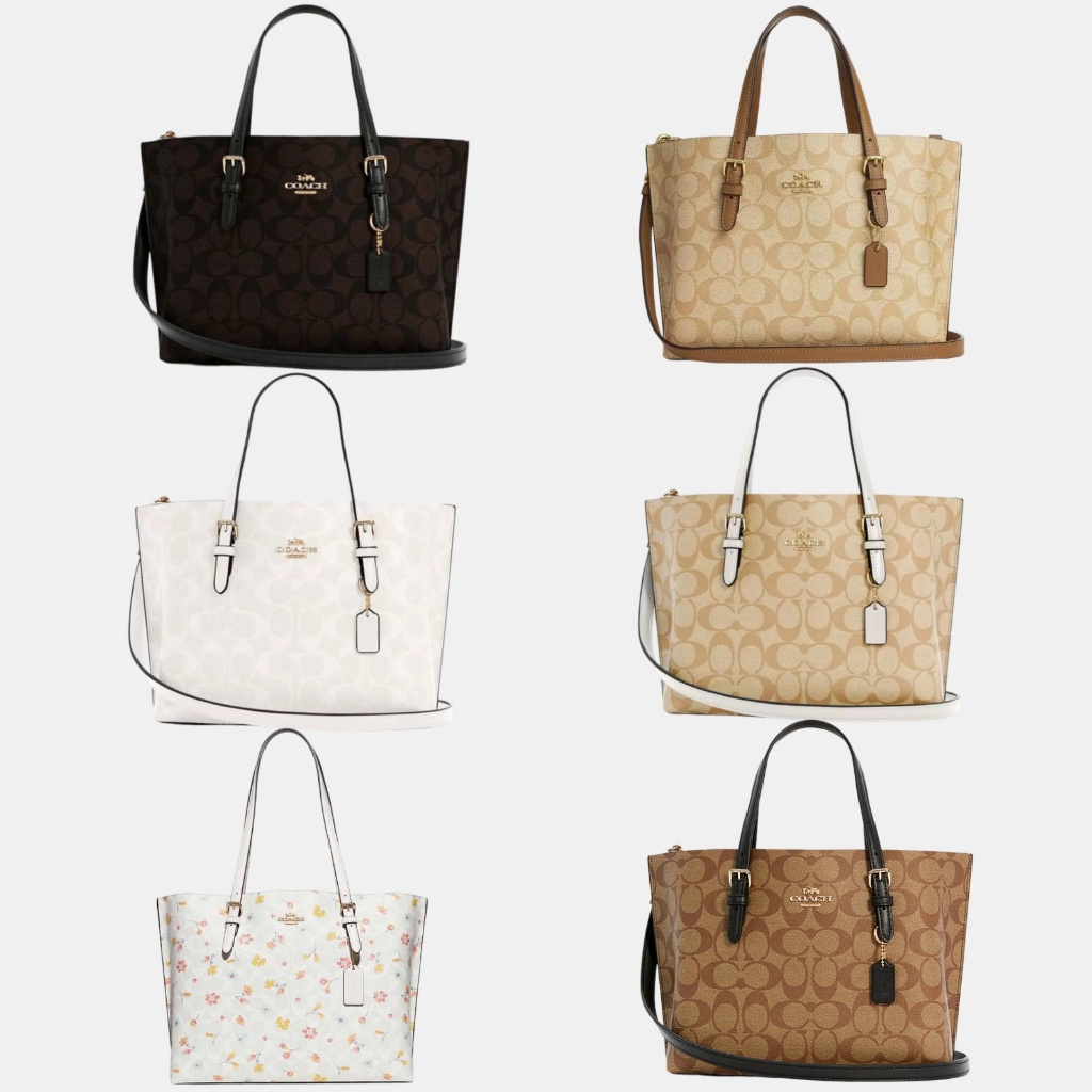 Coach Mollie Tote 25 In Signature Canvas Coach Tas Wanita Coach Tote Bag Coach shoulder Bag