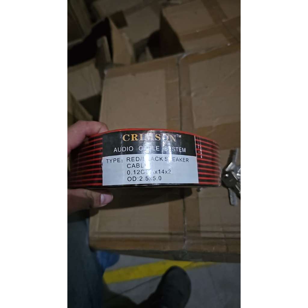Kabel Audio speaker Crimson Red Black Harga per ROLL