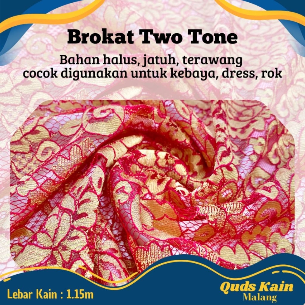 Kain Brokat Two Tone | Kain Brokat Premium Dua Warna