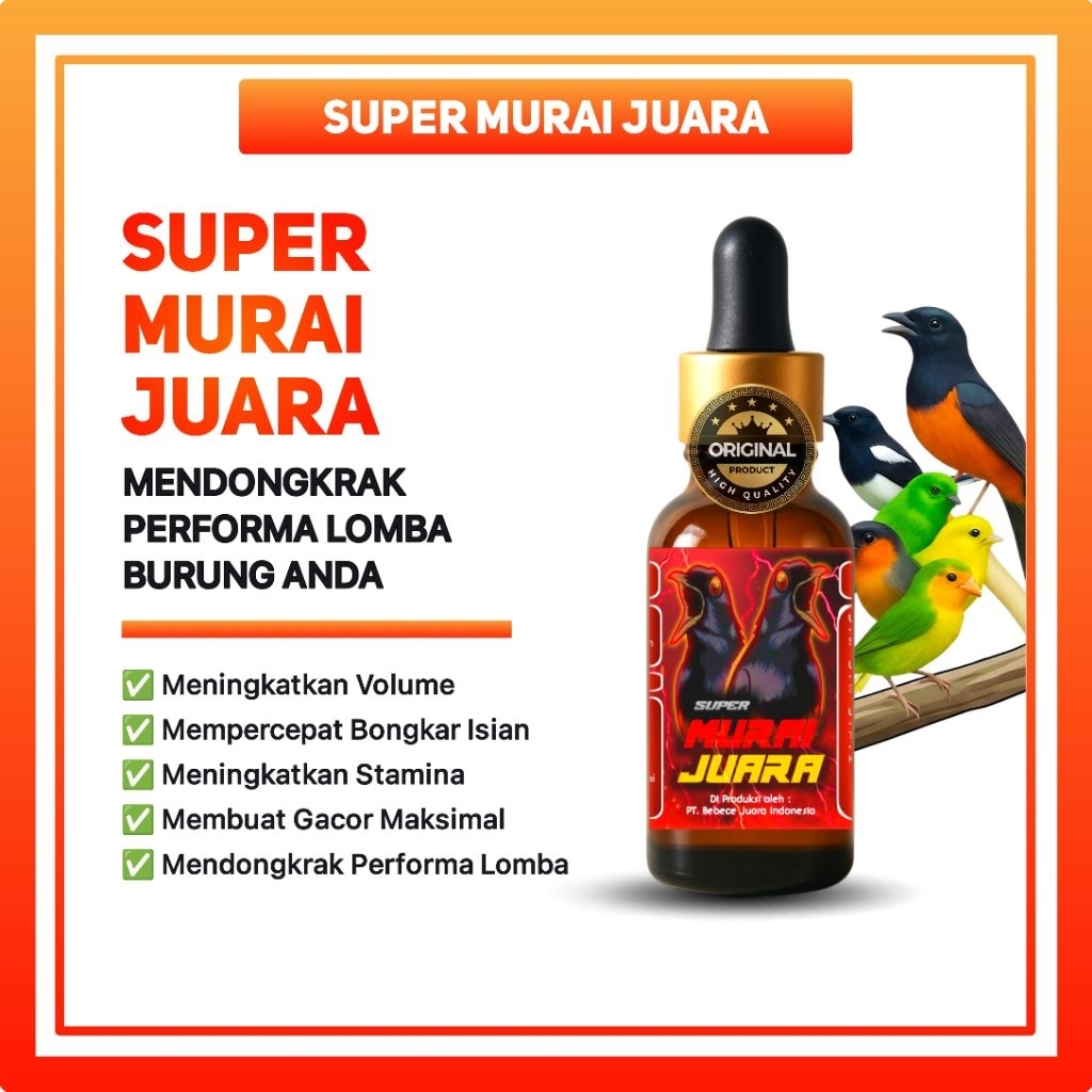 Super Murai Juara - Vitamin Burung Murai Batu Juara Lomba | Formula Khusus Vitamin Burung