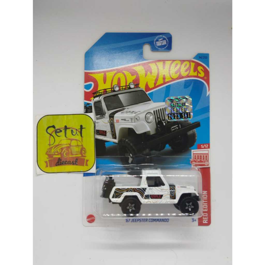 HOT WHEELS HOTWHEELS EXCLUSIVE 67 JEEPSTER COMMANDO RED EDITION FACTORY SEALED FS PUTIH WHITE