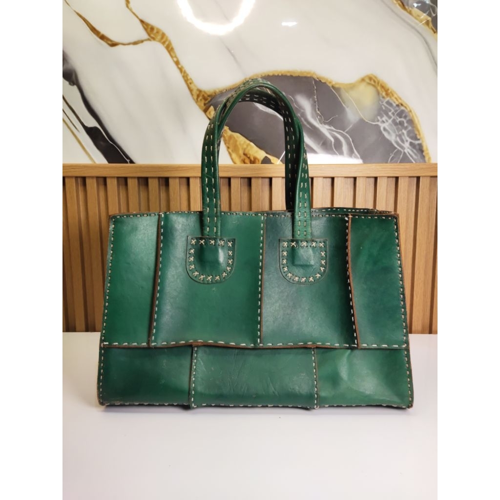 TAS KULIT WANITA JUMBO - TOTE BAG VINTAGE