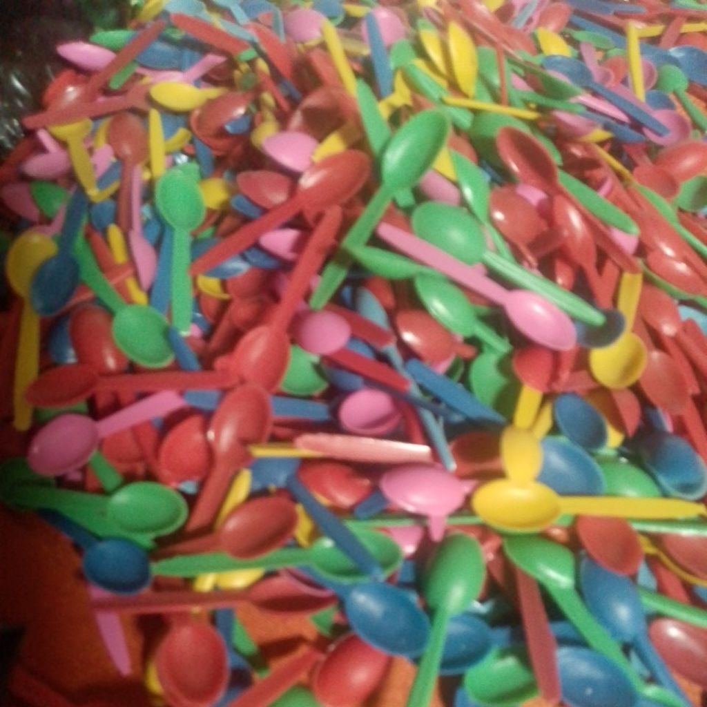 (100 pcs) sendok kecil/sendok kecil plastik/sendok coklat