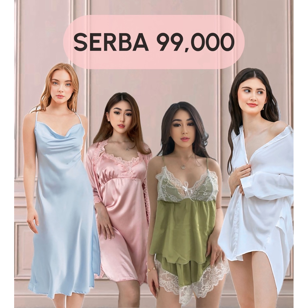 WAINOD- SALE KOLEKSI SATIN lingerie set / cuci gudang