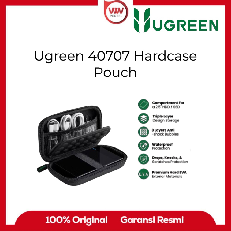 Ugreen 40707 Hard Drive Case Small Size - Hardcase Pouch Hdd
