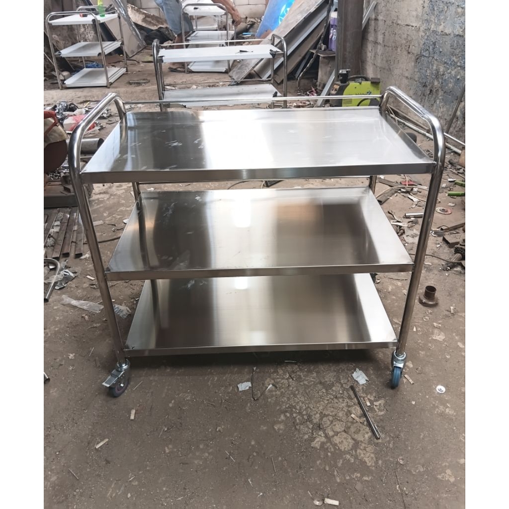 food troli 3 susun troli MBG troli makanan troli serbaguna