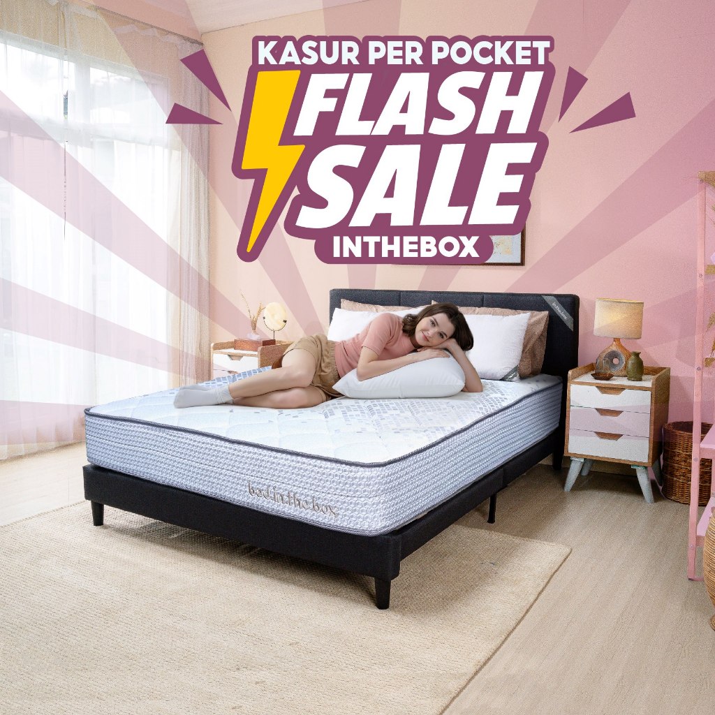 Kasur Matras Anti Alergi SpringBed Pocket Bed IN THE BOX - Free Bantal Garansi 10 Tahun
