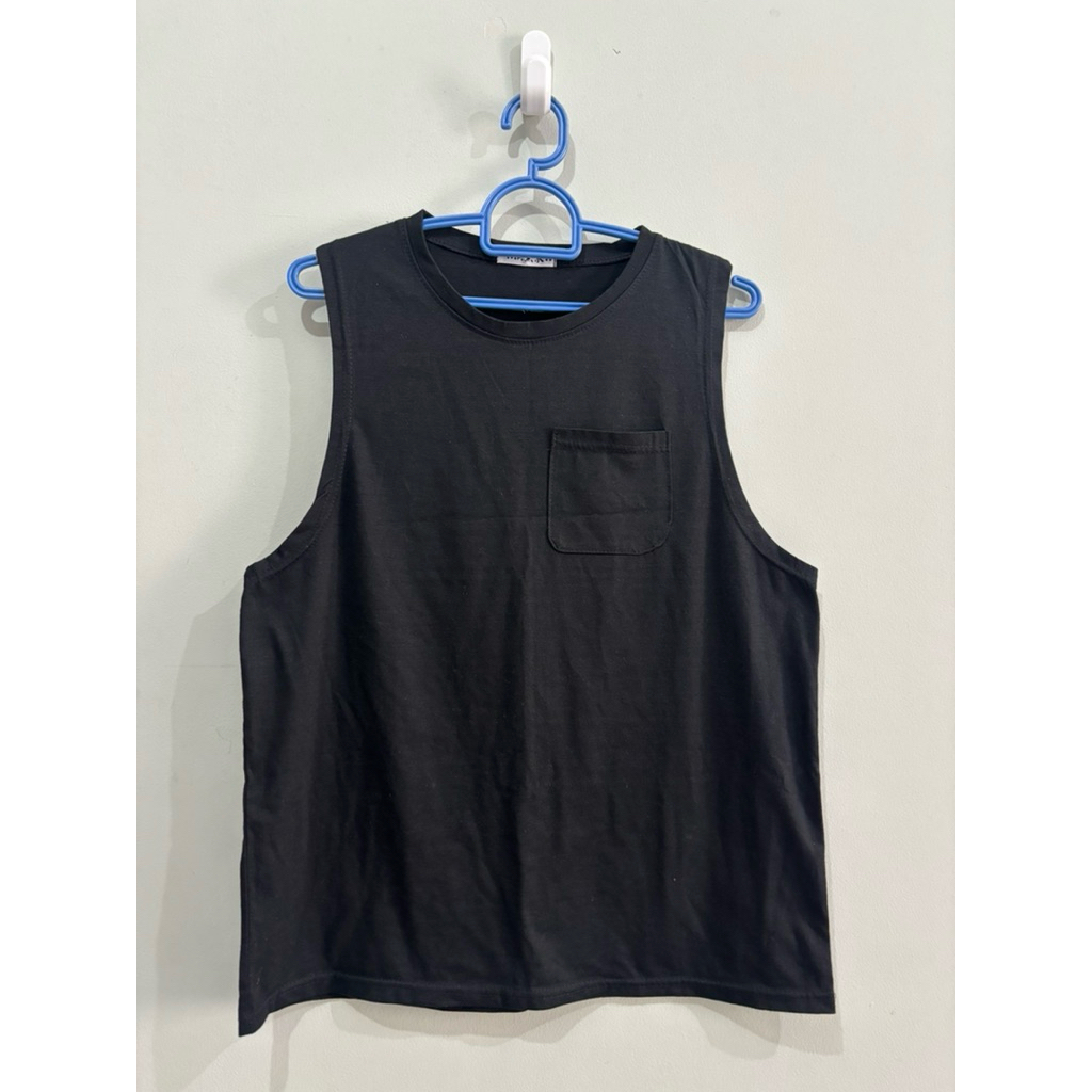 KAOS SINGLET PRIA YOU CAN SEE PRIA BRAND KOREA BLACK HITAM SIZE M TO L