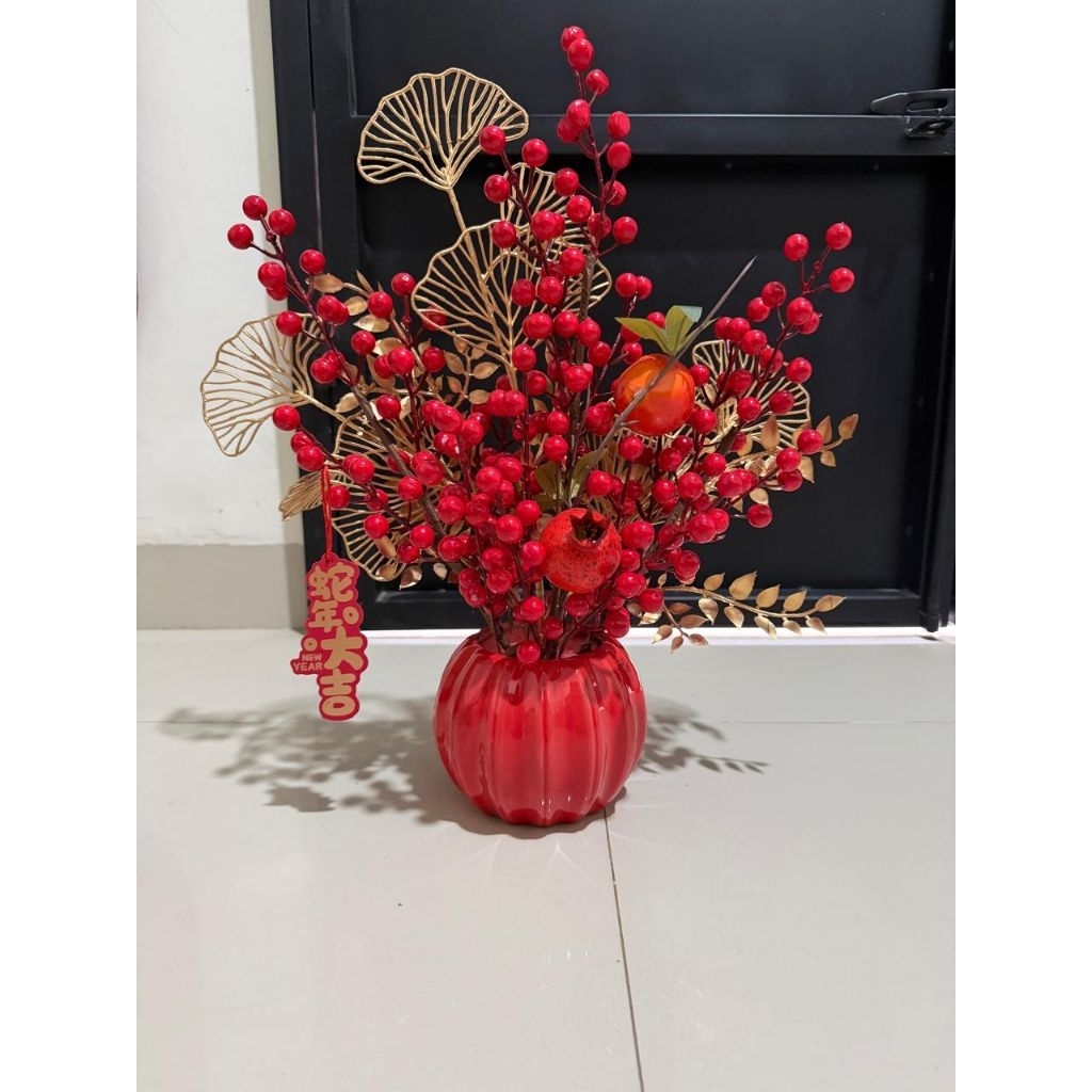 prelove dekorasi bunga imlek pajangan meja