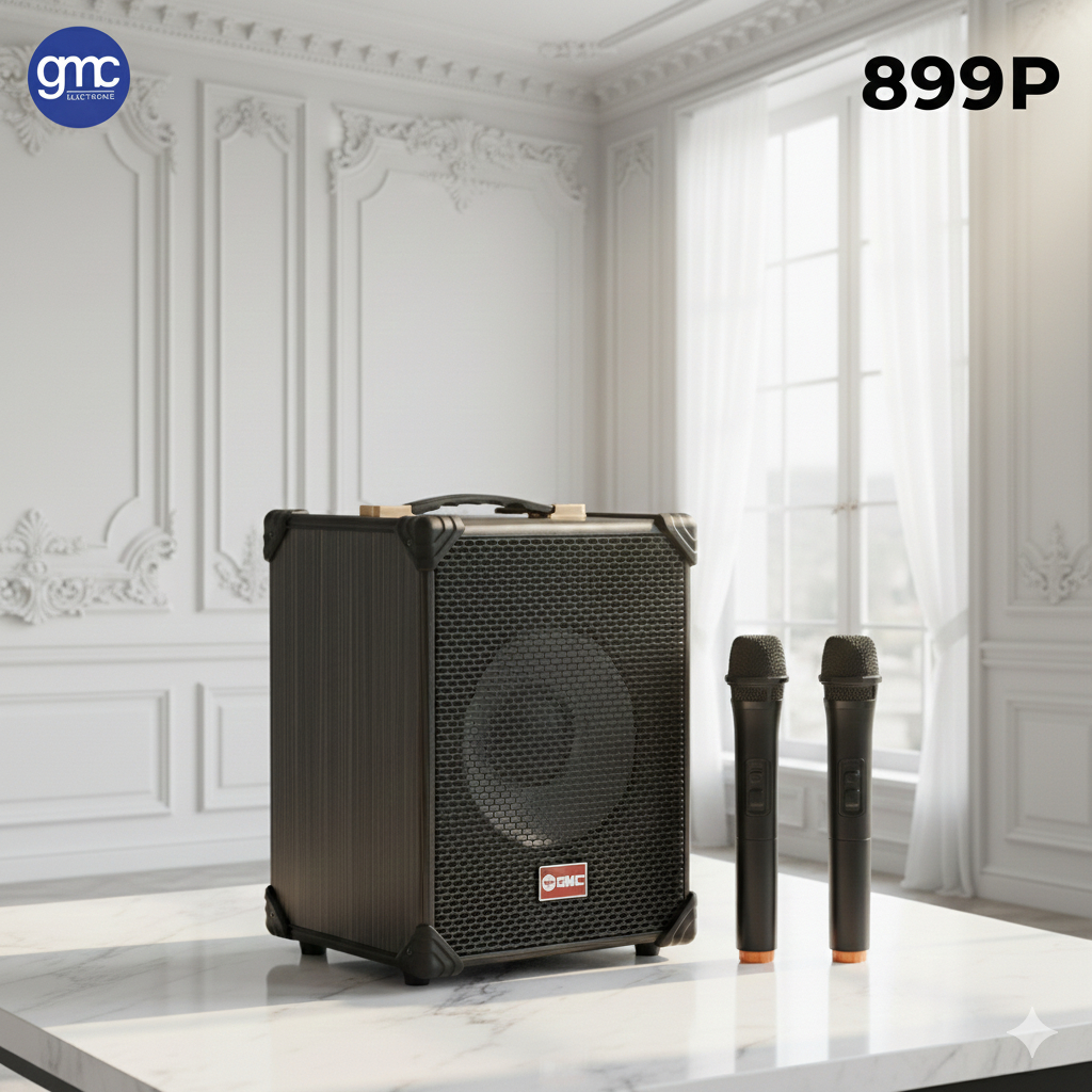 Speaker Bluetooth GMC 899P Speaker Portable Indor Outdor Plus 2 Mic Wireless Baru bisa untuk Guitar 