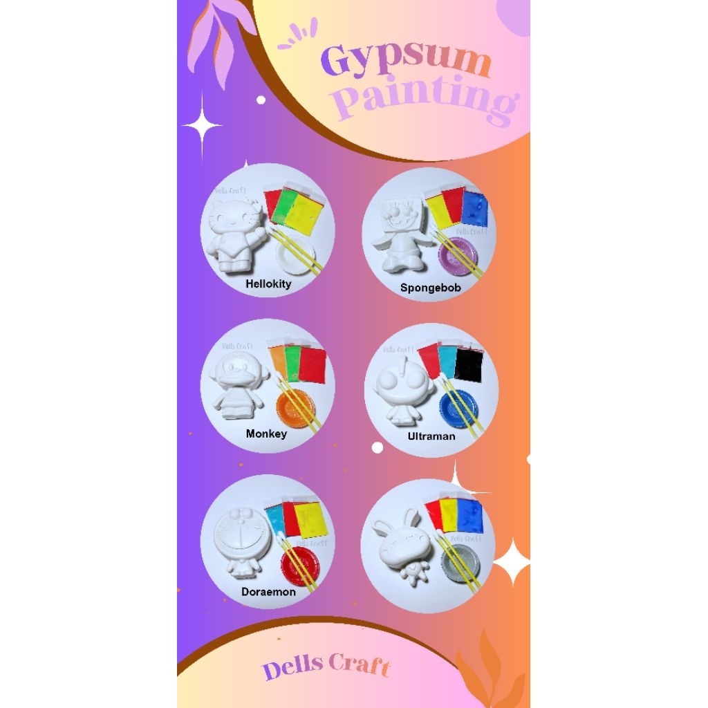 Melukis patung gypsum karakter