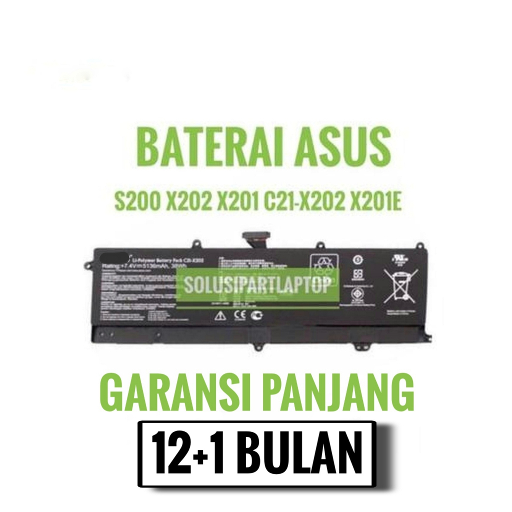Baterai Laptop Asus X201 X201E S200E C21-X202