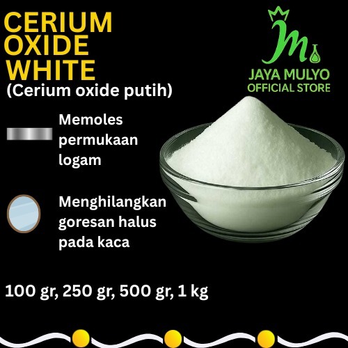 Cerium Oxide Putih 100 gr - Bubuk Polishing Kaca & Logam