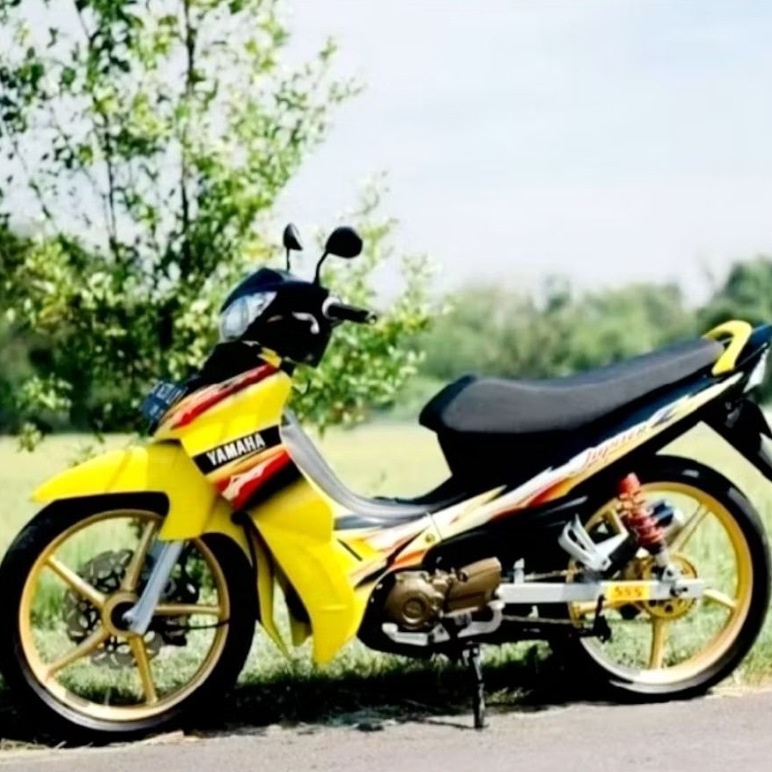 STRIPING STANDAR ORI LIST STIKER MOTOR YAMAHA JUPITER Z TAHUN 2004 HITAM KUNING