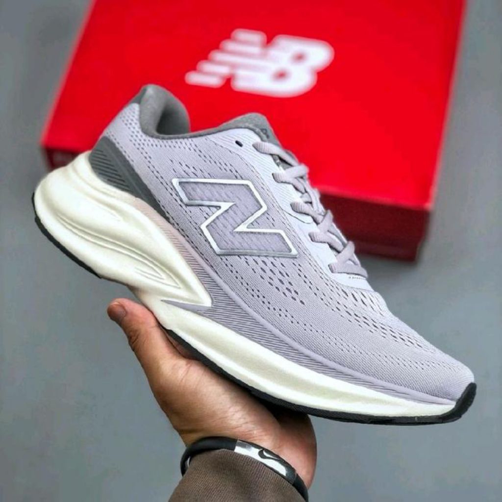 Sepatu New Balance Fresh Foam X More V6 Lila/Grey/White Running Outdoor