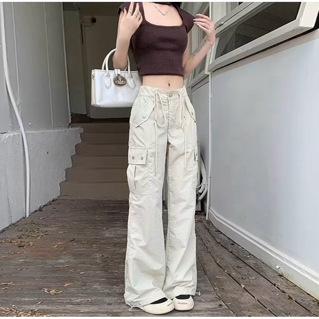 Cargo Jogger Highwaist Celana Wanita Korean Style