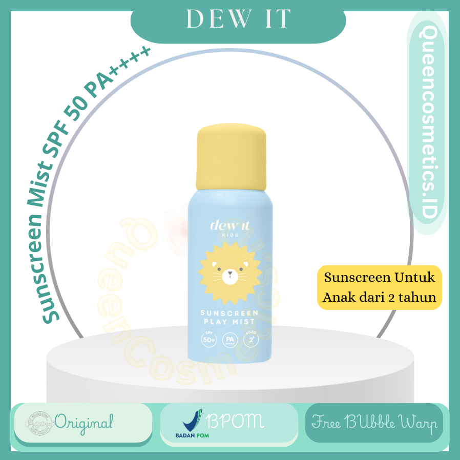 Dew It Kids - Sunscreen Play Mist SPF 50+ PA++++ | Sunscreen Spray Anak, Sunscreen Anti Air Anak, Su
