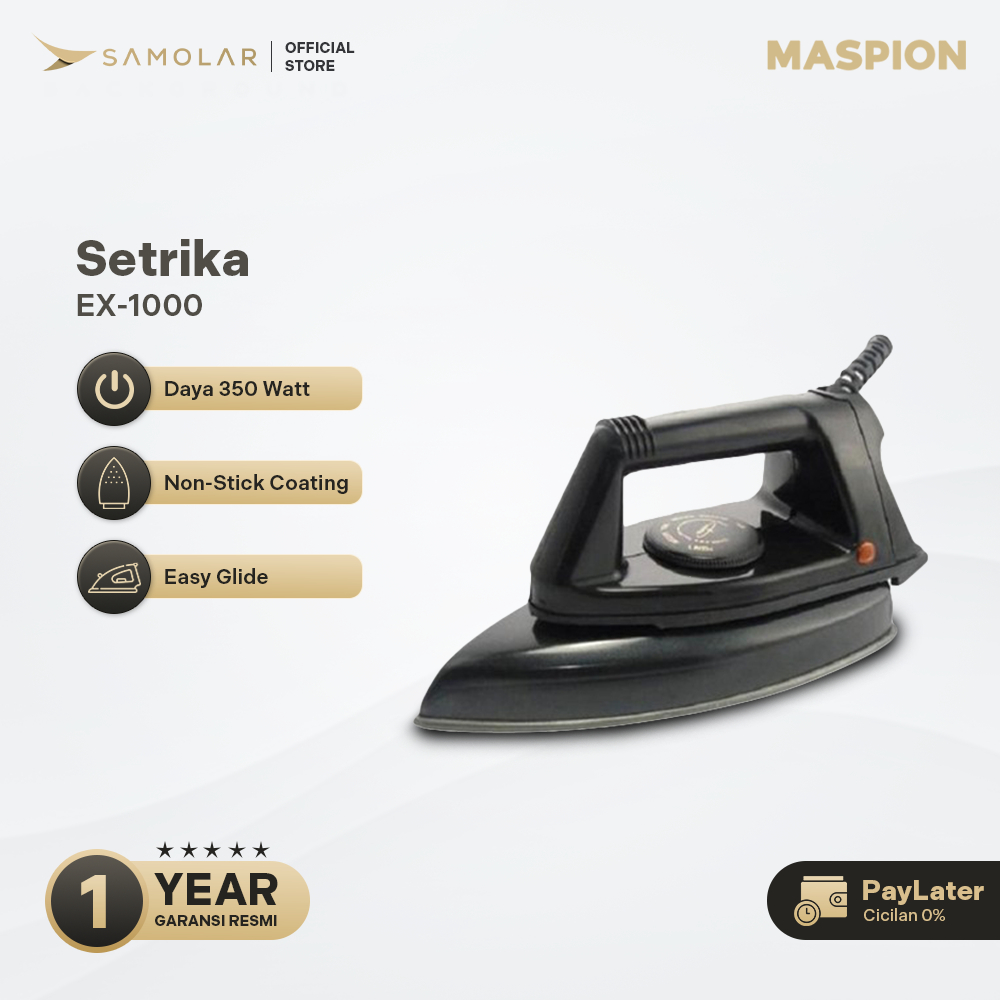 MASPION AUTOMATIC IRON SETRIKA EX-1000 | Setrika Maspion | merk setrika yang bagus dan hemat listrik
