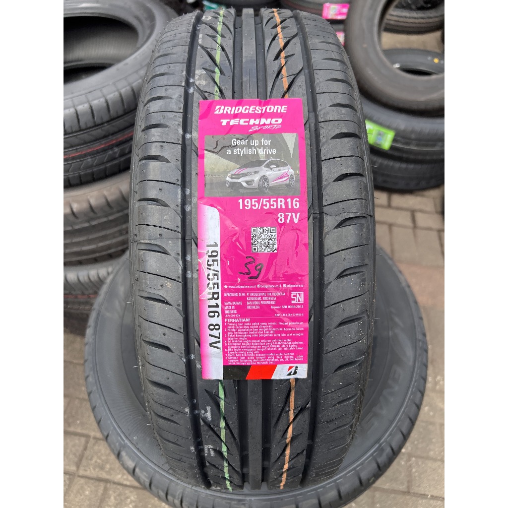 Ban Mobil Bridgestone Techno Sport 195/55 R16 cocok untuk Altis New Honda Jazz, Toyota Yaris, Mazda 