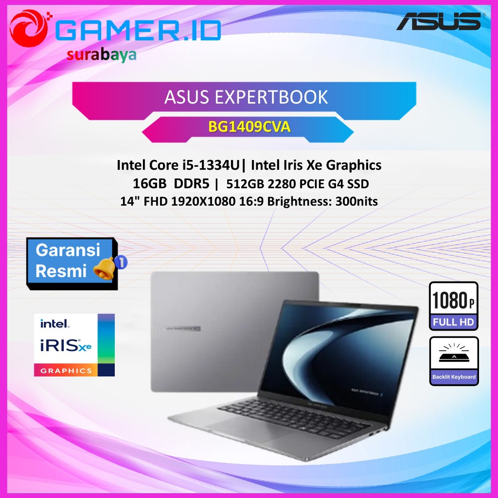 LAPTOP ASUS EXPERTBOOK BG1409CVA I5 1334 - 16GB 512GB 14.0FHD