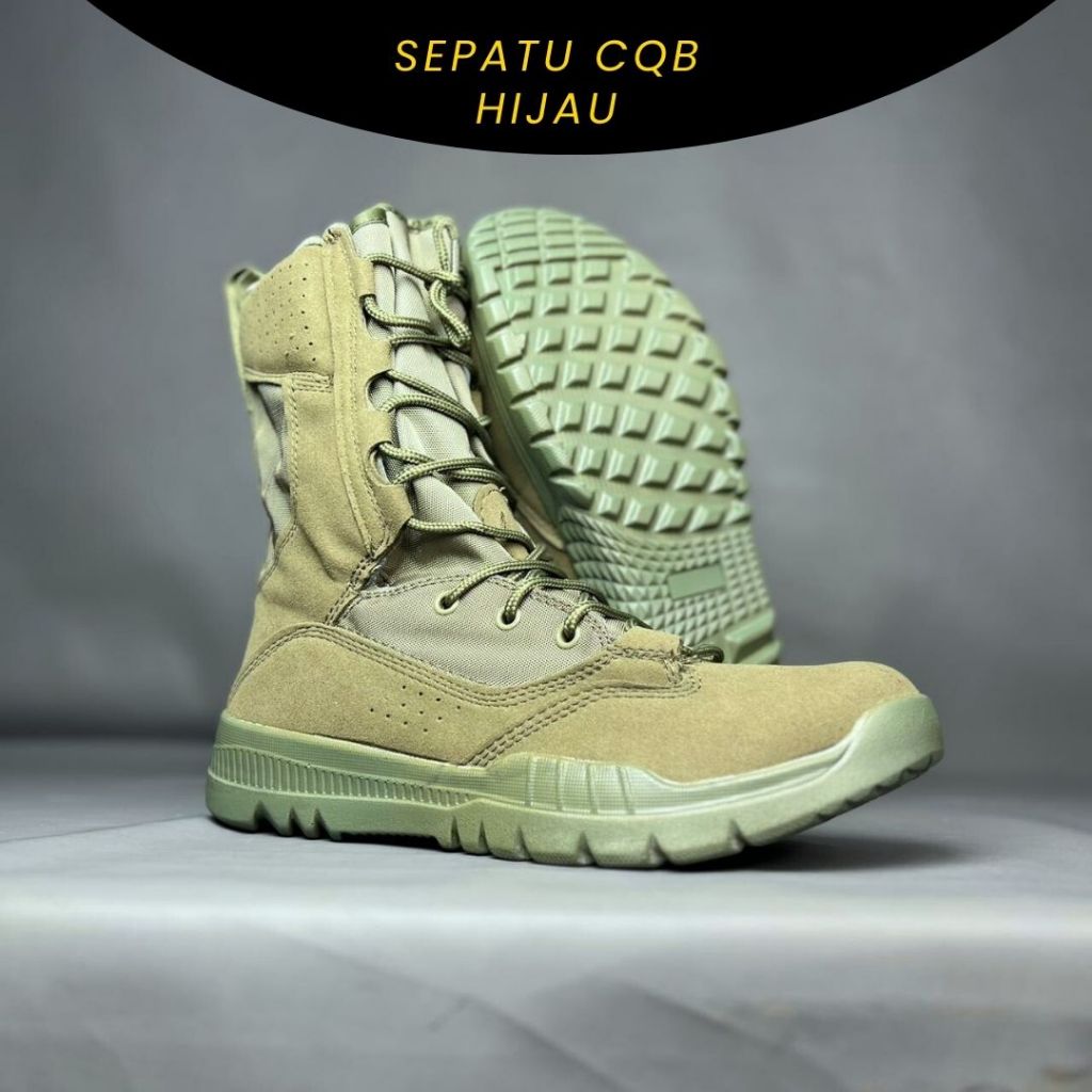 Sepatu CQB Swat Green / Sepatu Boots Pdl CQB HIJAU SWAT TNI-POLRI Green / Sepatu Pdl CQB Hijau