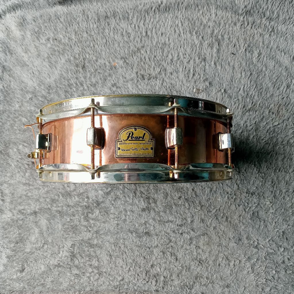 Snare Drum Pearl MS1440 14x4 Lug10 Marvin Smitty Smith Signature Original Kondisi Bekas Normal Siap 