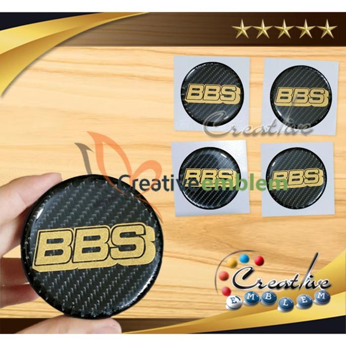 GG Sticker Timbul Tutup Dop Velg BBS Carbon Gold 4 Pcs
