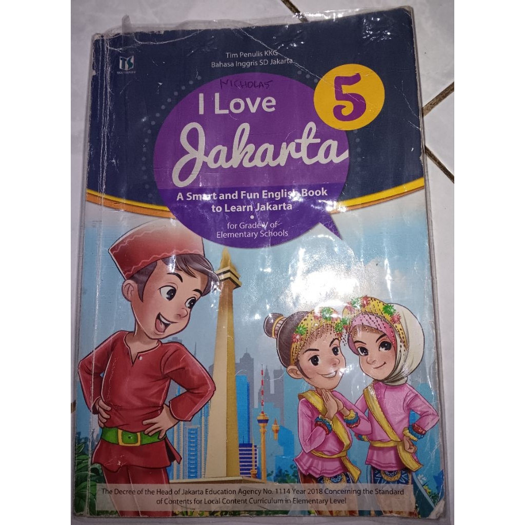 Jual Buku Bekas Bahasa Inggris Muatan Lokal SD Kelas 5 - I Love Jakarta