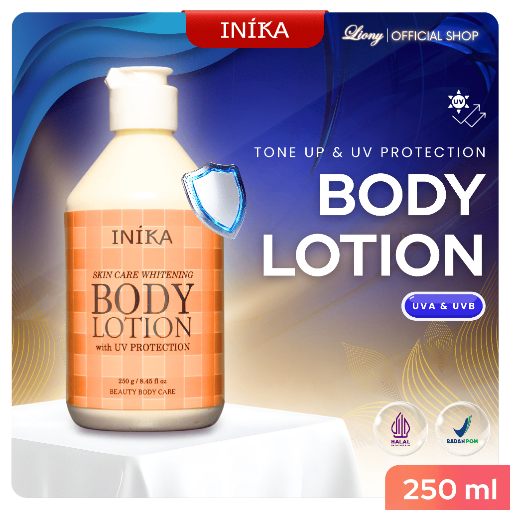 INIKA Body Lotion Instant Tone Up UV Protection Whitening ORI 250gr Mencerahkan Melindungi Kulit