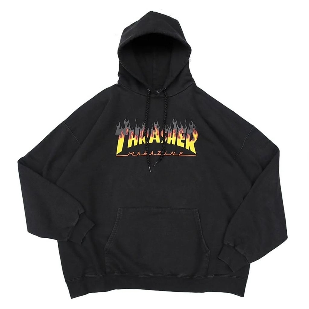 THRASHER HOODIE black/hitam