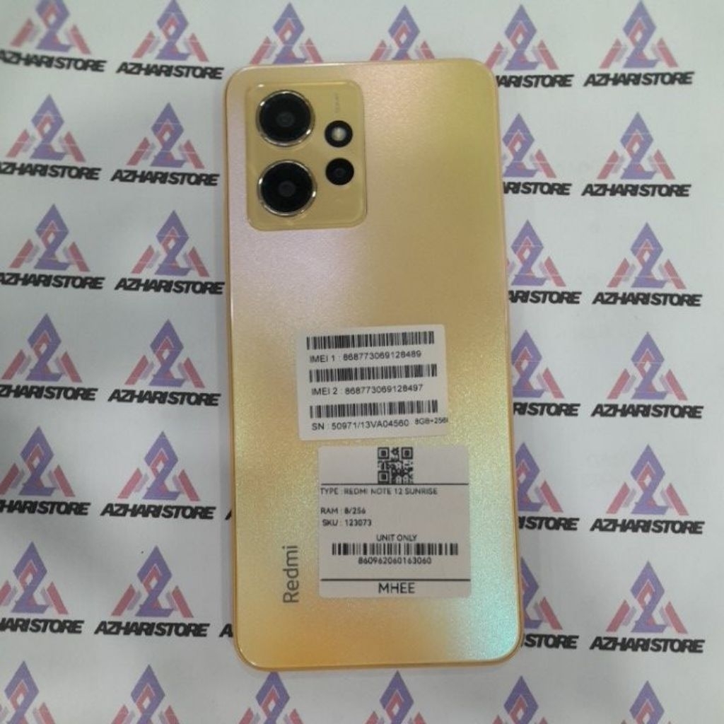 HANDPHONE SECOND REDMI NOTE 12 SUNRISE RAM 8/256 ORIGINAL