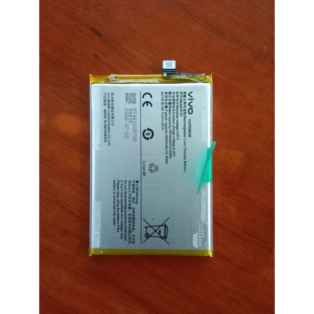 baterai VIVO Y16 ORI copotan normal