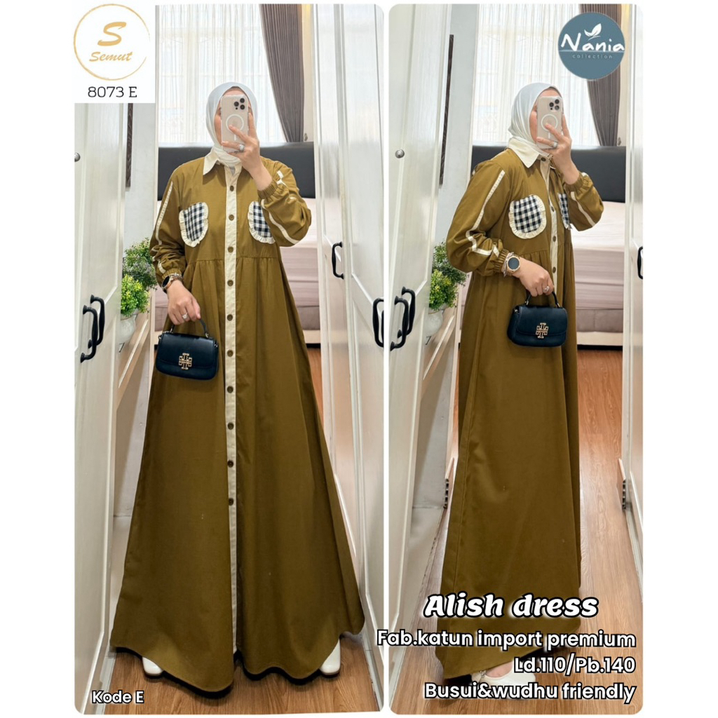 COD= NO CANCEL• Alish Dress Ori Semut Best Seller