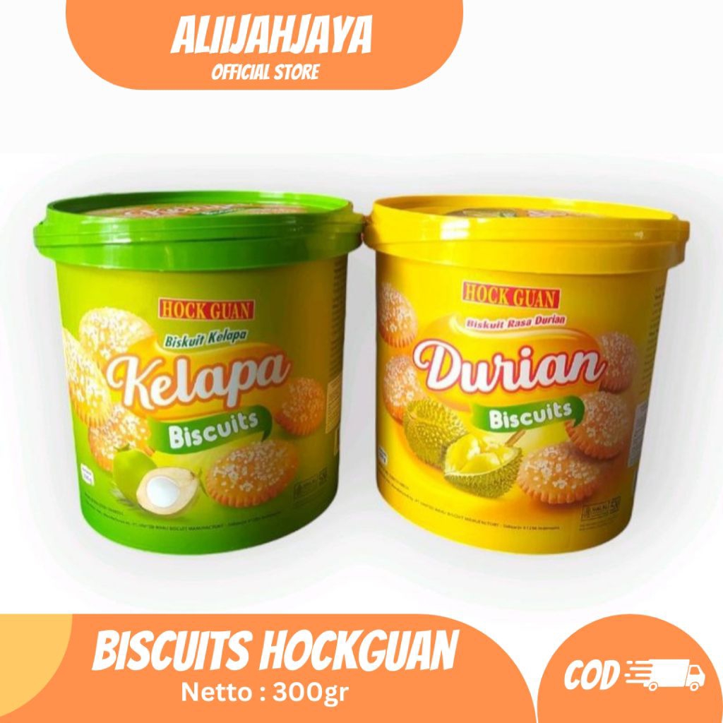 Hock Guan Biskuit Kelapa Durian Orange 300gr - Snack