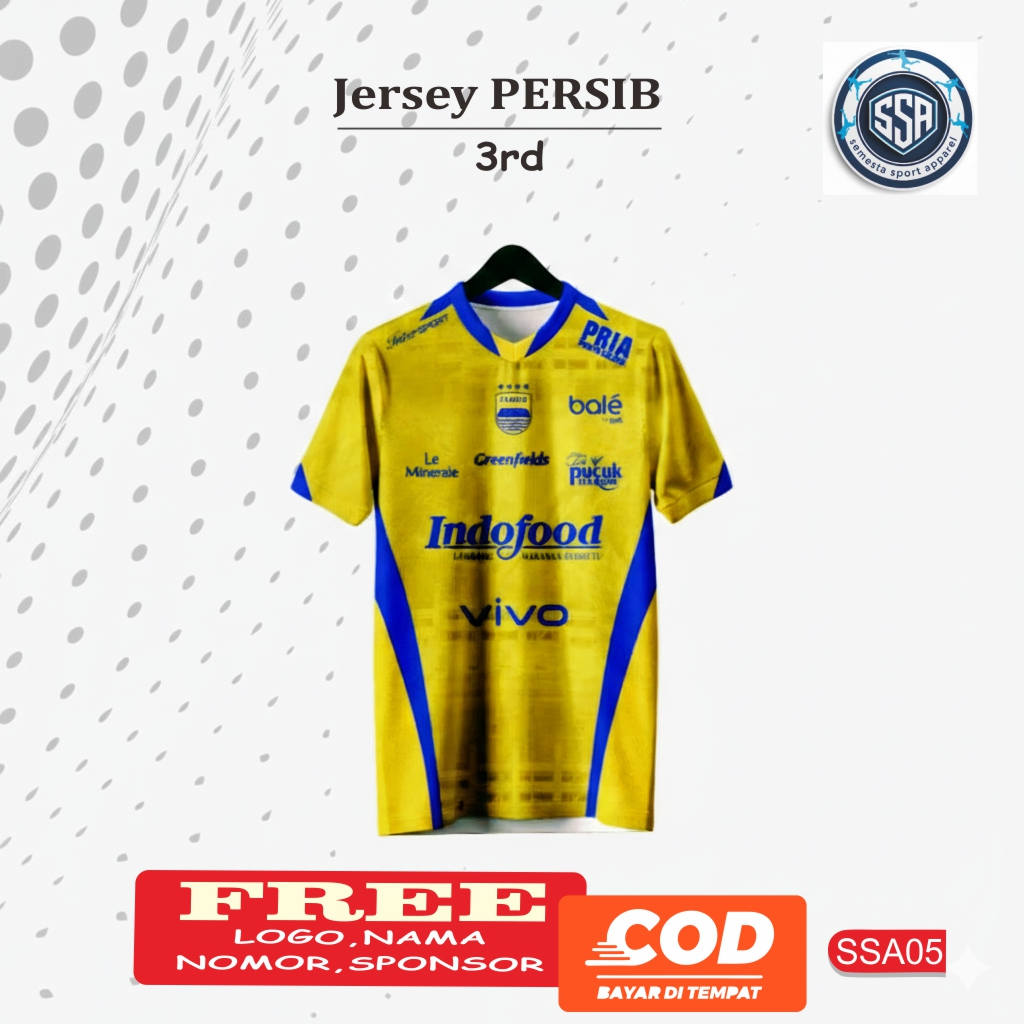 SSA05 JERSEY SUPER LEAGUE PERSIB BANDUNG 3RD TERBARU 2005/26 SIZE ANAK & DEWASA FULL PRINTING PREMIU