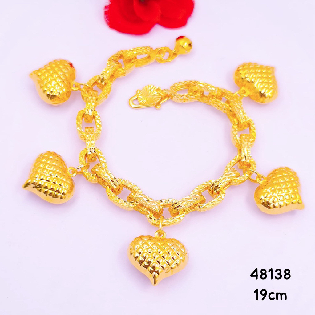 Gelang tangan love dubay jumbo Gold mewah