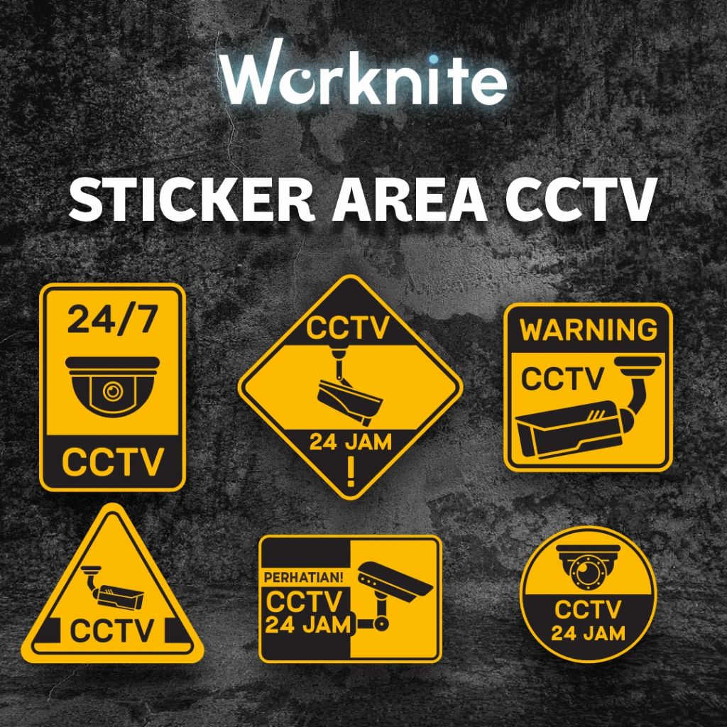 STIKER AREA DIPANTAU CCTV 24 JAM | PERHATIAN CCTV | CCTV | AREA CCVT | CCTV 24 JAM