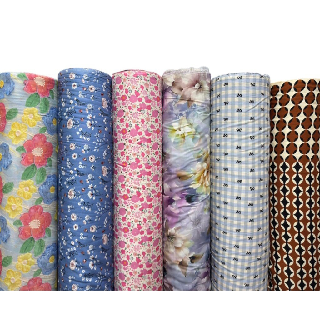 kain bahan katun rayon motiv printing