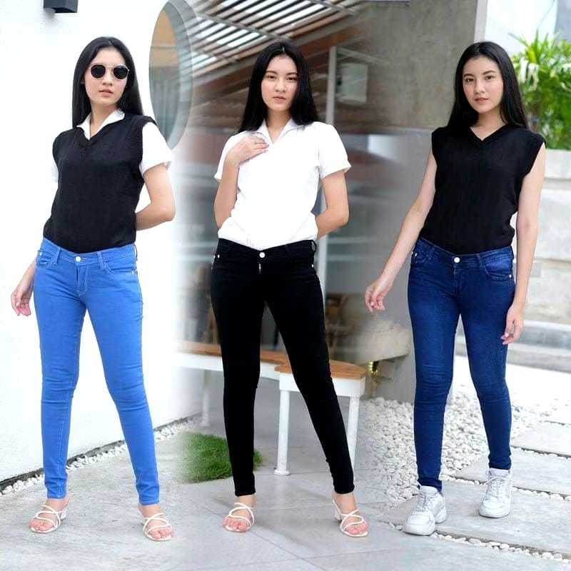 Celana Jeans Pinggang Resleting Jumbo Celana Jeans Jumbo Polos Celana Jeans Resleting Bigsize Polos