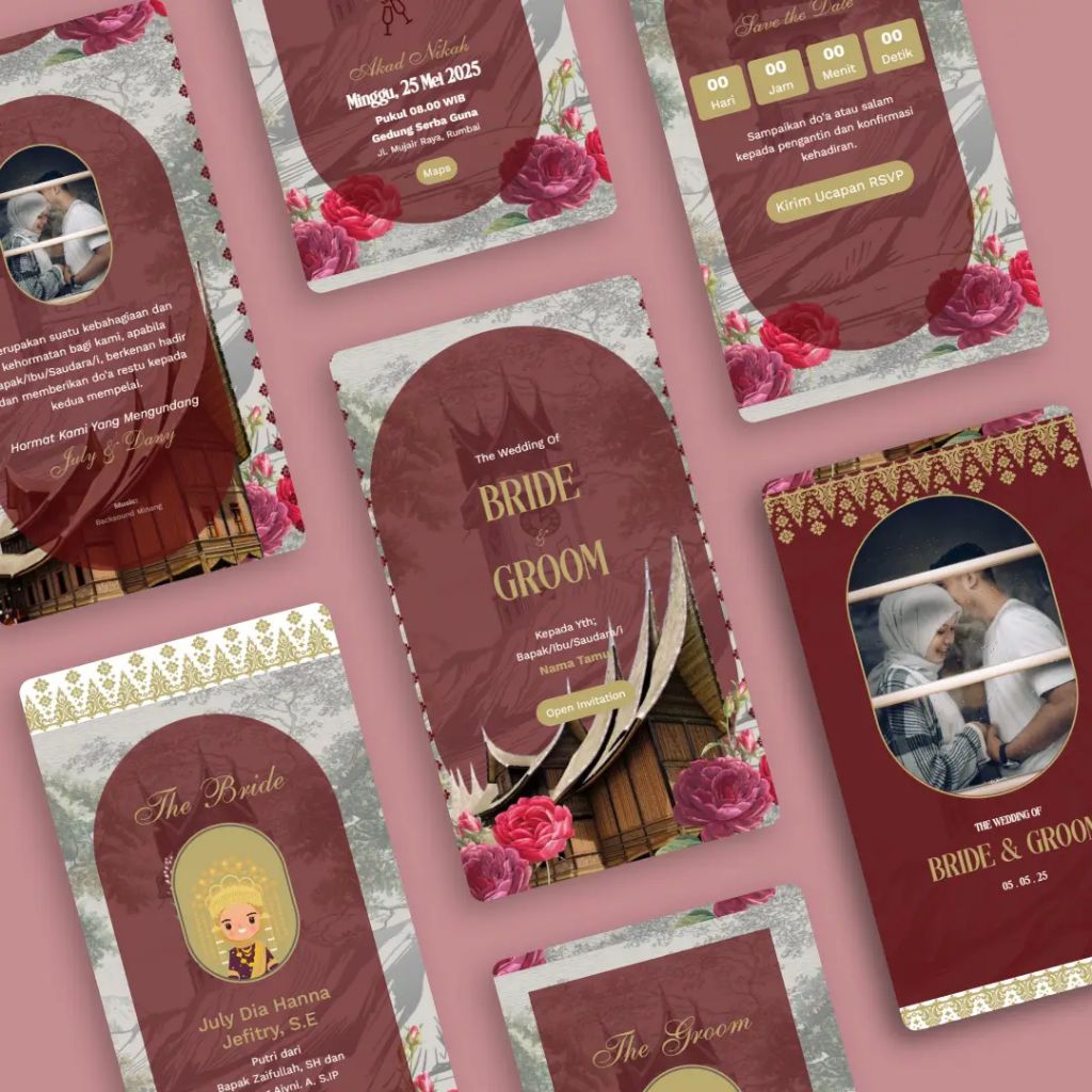 UNDANGAN DIGITAL WEBSITE ADAT MINANG | UNDANGAN WEBSITE MINANG | UNDANGAN SONGKET | UNDANGAN MINANG 