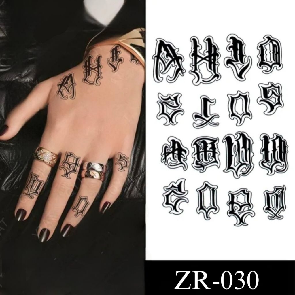 Tatto Semi Permanen Tato Temporer Tahan Lama 1 Bulan Tahan Air Motif Tulisan Unik Seri ZR-030