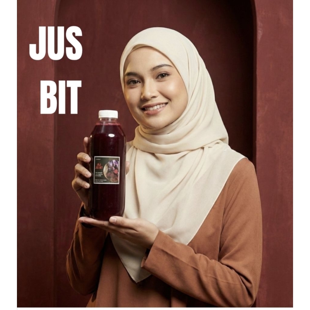 Jus bit 1 liter j&j jus buah bit/ jus tambah darah jus buah hati alami buah segar bit segar tanpa es
