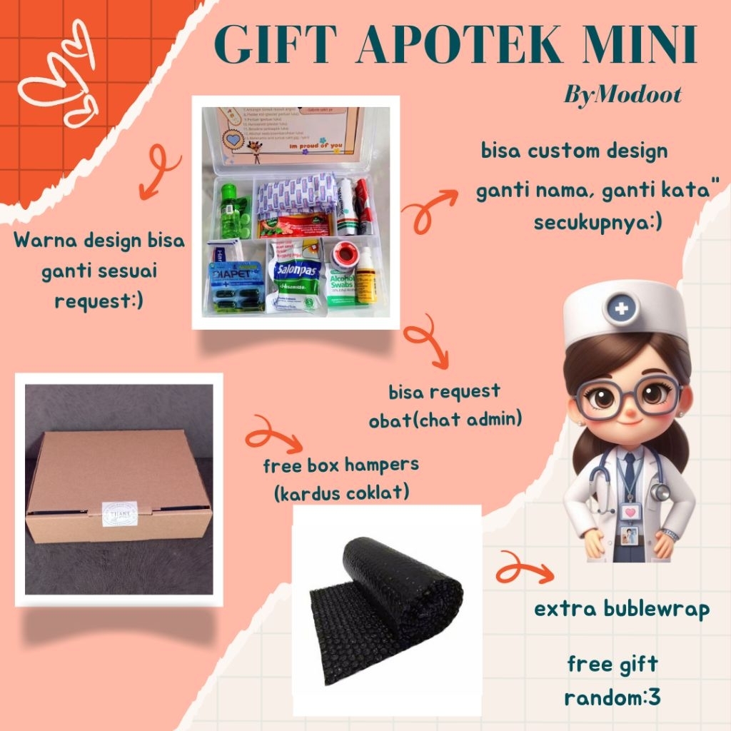 Apotek mini/Gift apotek mini/Apotek mini lengkap/Gift box/Apotek mini viral(PAKET LENGKAP)