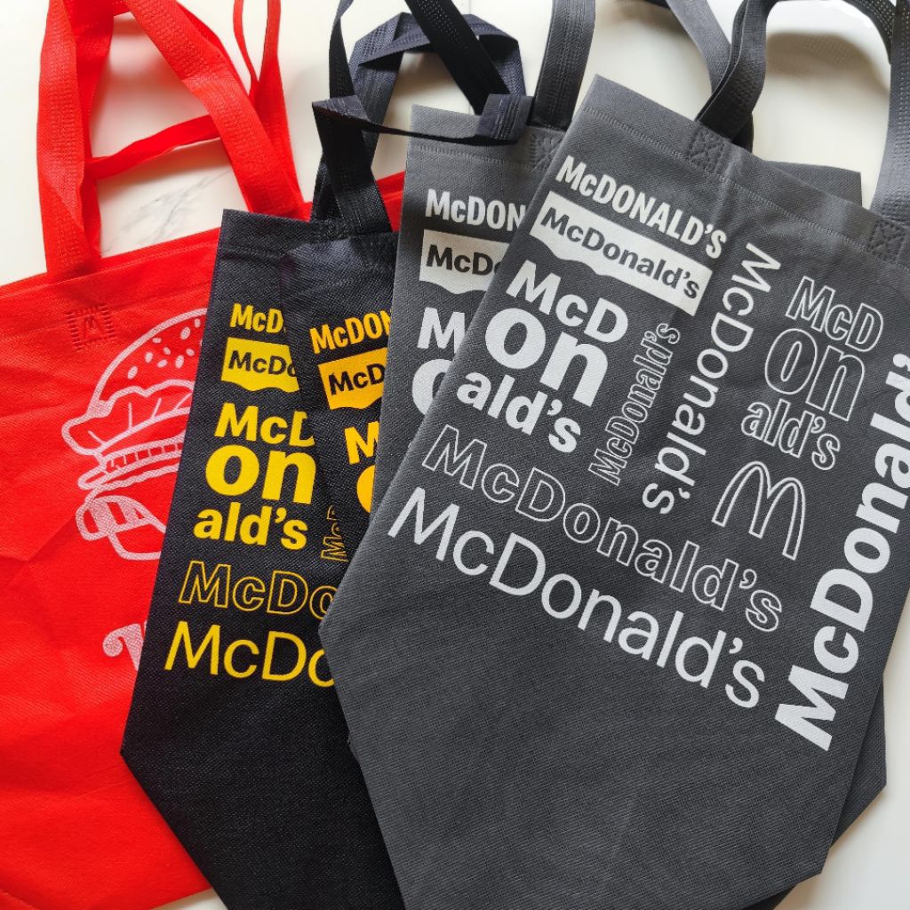 Tas Belanja Shopping Bag Kain Spunbond Tote Lipat Goodie Reusable Kantong McDonald's McDonalds McD J