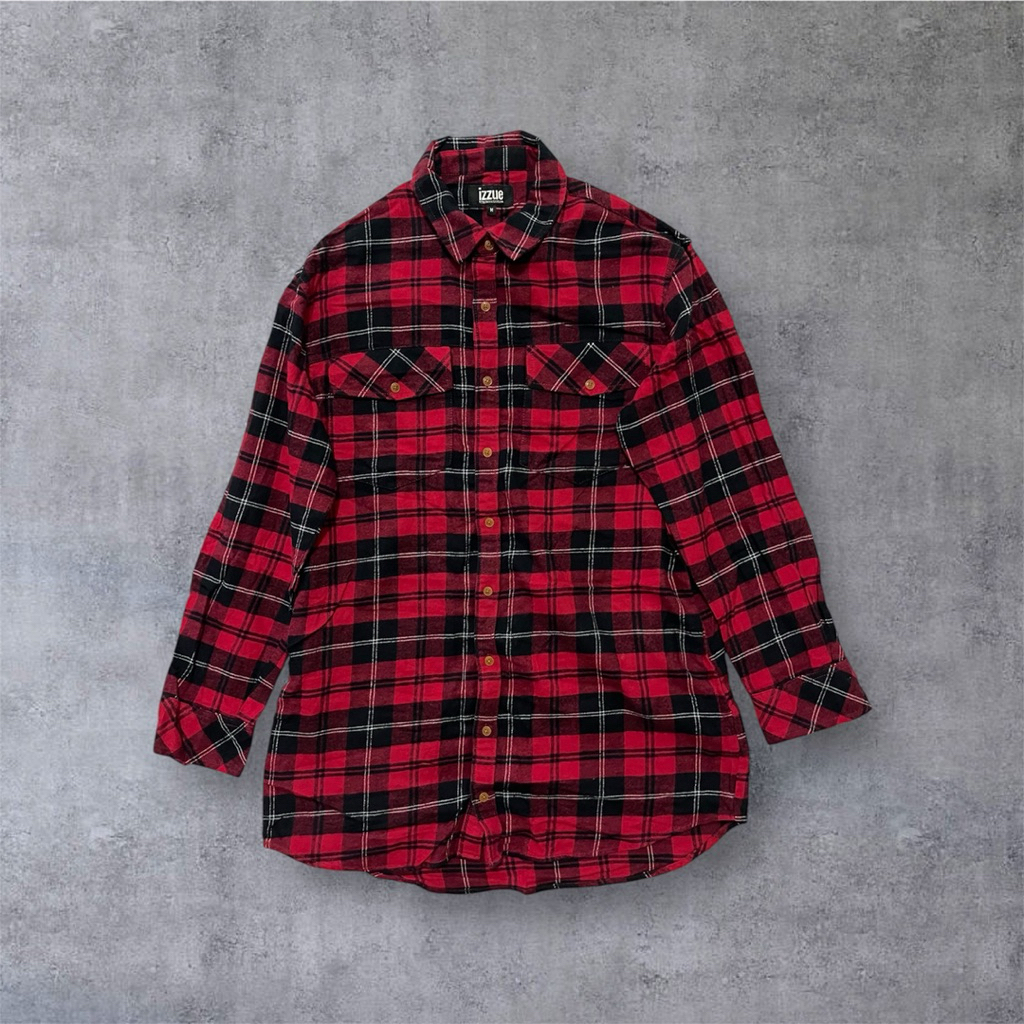 Kemeja pria Izzue flannel shirt Ukuran M
