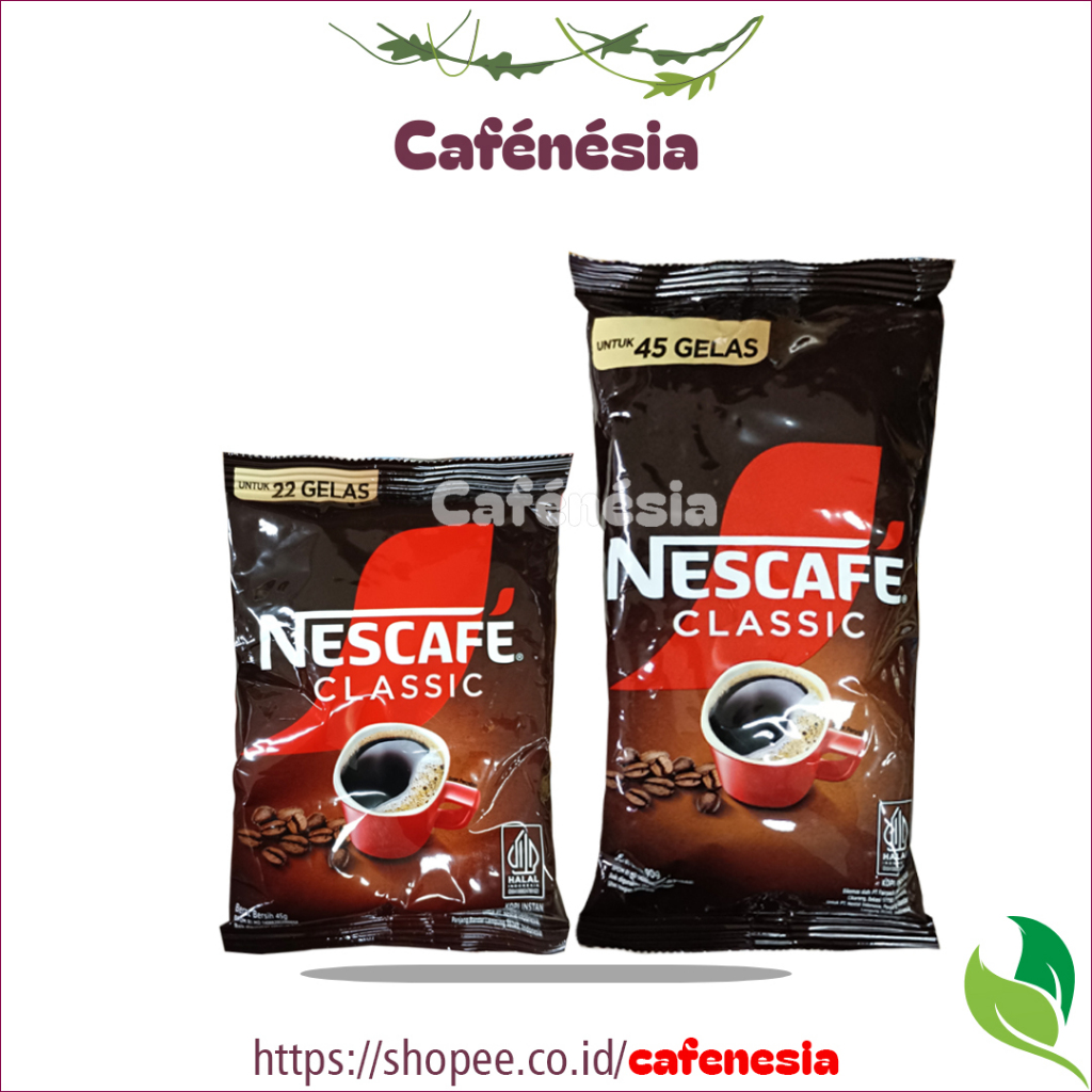Nescafe Classic 45 & 90 gr Refill | Kopi Bubuk Hitam Nescafe Classic Refill