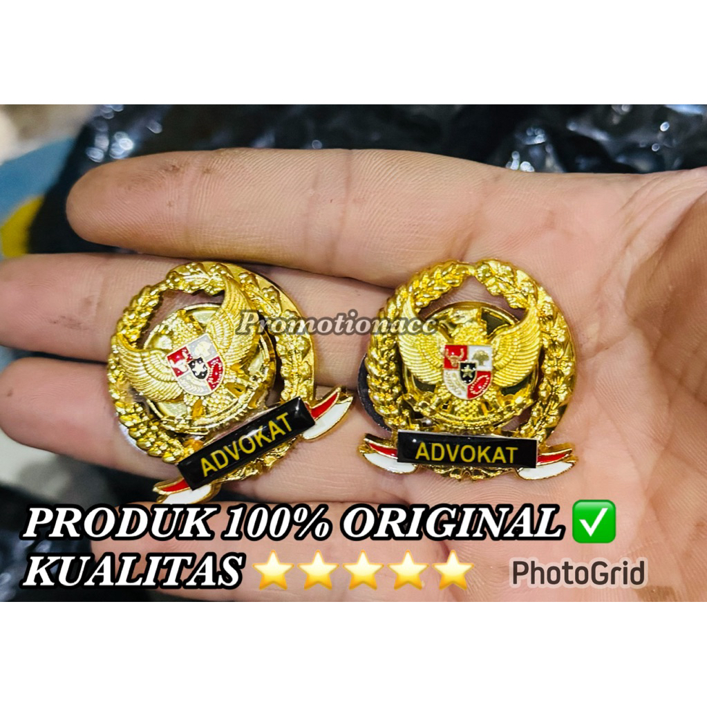 Pin Padi Kapas GARUDA ADVOKAT / Pin Garuda Advokat Model Padi Kapas Logam Kuningan Sepuh Emas PREMIU