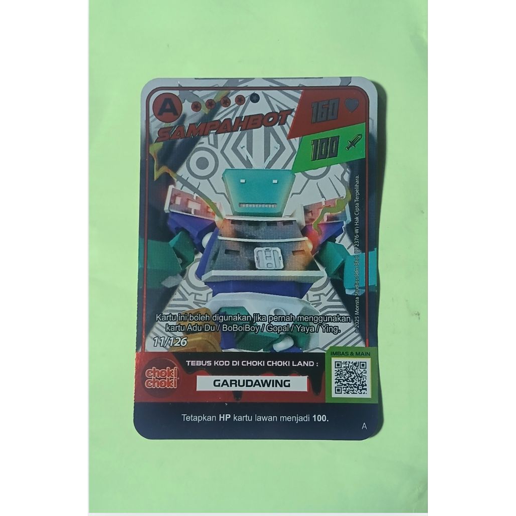 Kartu boboiboy Galaxy Monsta Choki choki