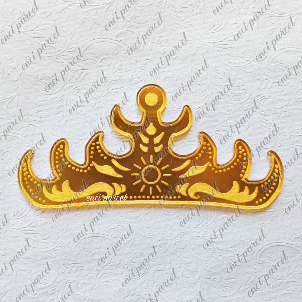 siger lampung model F motif grafir mahkota tradisional ornamen dekorasi hiasan mahar bahan akrilik g